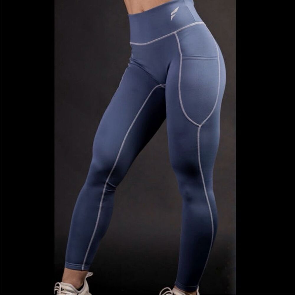 Flag nor Fail High Waist Vivid Leggings in Vintage Blue Size Small